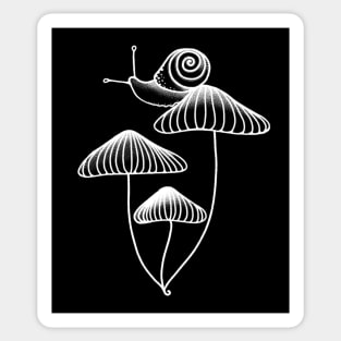 Snail Sitting On Mushrooms Sticker